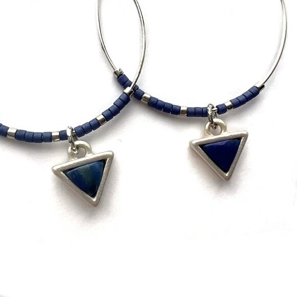 Lot of 5 pair of earrings, blue turquoise silver gold black - Picture 3 of 11